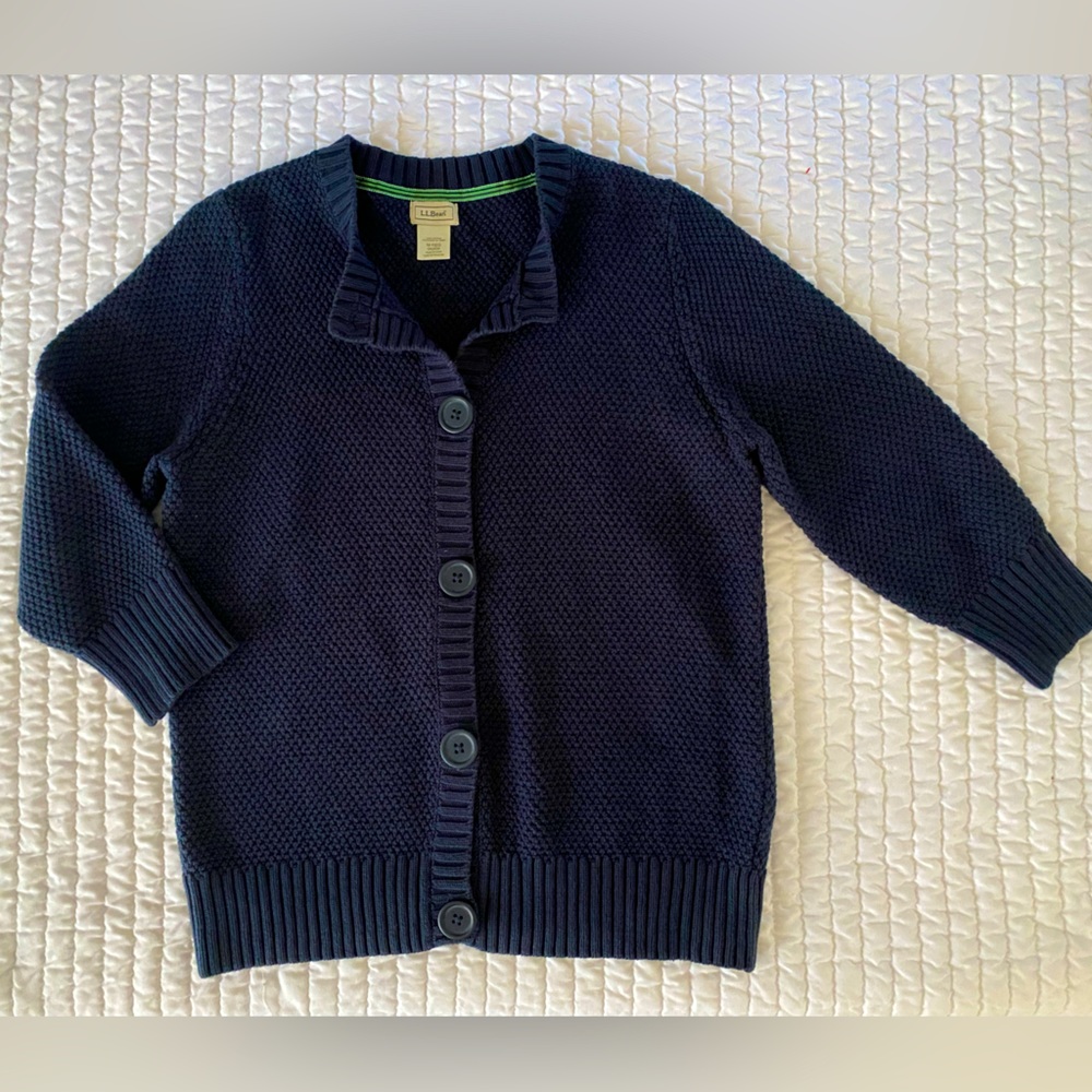 L.L. Bean vintage navy cardigan, chunky knit excellent condition sweater cozy